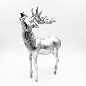 Silver Metal Deer Figurine Handmade <b>Christmas</b> Tabletop Decor Animal Sculpture Modern Design Living Room Housewarming Diwali - Product Image 1