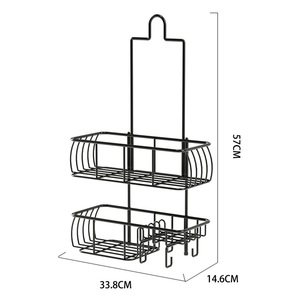 Étagère de salle de bain moderne multifonctionnelle à double niveau, support mural pour toilettes, séchage, étanche, finition en acier inoxydable, rangement - Product Image 3