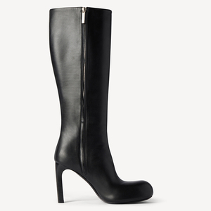 <span class=keywords><strong>Bottes</strong></span> élégantes à bout bulle et talon aiguille en cuir véritable, <span class=keywords><strong>bottes</strong></span> <span class=keywords><strong>hautes</strong></span> à talon fin pour femmes, vente en gros OEM ODM - Product Image 4