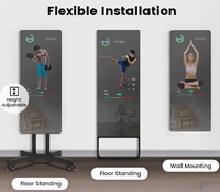 Espejo de entrenamiento personal con pantalla táctil, de pie, con pantalla LED Full HD, IA, gimnasio en casa, entrenamiento de fuerza inteligente, fitness