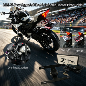 2026 Trending Premium Adjustable Switch Control Universal Motorcycle <b>License</b> Plate <b>Frame</b> Rear Bracket Tail Holder Mount Adjustab - Product Image 6