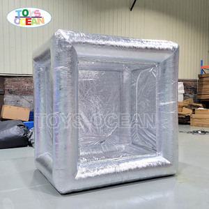Nhà máy tùy chỉnh phong cách mới Inflatable Money Catcher PVC <span class=keywords><strong>AMT</strong></span> mô hình Inflatable tiền mặt Cube gian hàng bóng biển vận chuyển - Product Image 4