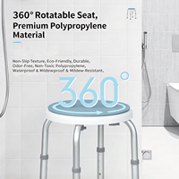 Chaise de douche pivotante en aluminium réglable en hauteur, antidérapante pour personnes âgées et handicapées, support facile à utiliser pour la baignade à domicile