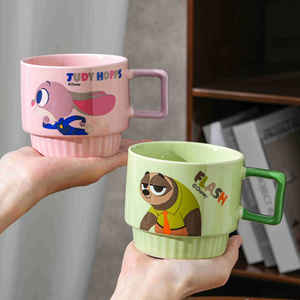 Juego de tazas apilables Disney Zootopia, taza de café de 2 piezas con asa, diseño de dibujos animados para niños y adultos, regalo - Product Image 2