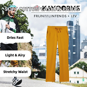 Premium Quality Women's Casual <b>Trouser</b> Fleece 100% Cotton Breathable Anti-Wrinkle Quick Dry Lightweight Elastic Flat <b>Drawstring</b> - Product Image 2