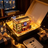 Ensemble de blocs de construction pour adultes avec éclairage LED, modèle de magasin de disques rétro, jouets anti-stress DIY pour adultes, cadeaux en gros OEM/ODM