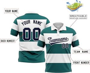 Camiseta Polo Sublimada Personalizada, Uniforme de Trabajo en Equipo para Hombre, 100% Poliéster, Secado Rápido, Logotipo Bordado, Fábrica OEM - Product Image 3