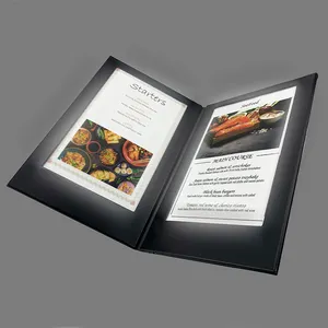 Bsci Kwaliteit Restaurant Menu Cover Verlichte Led Menu Boek