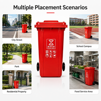 Poubelle à roulettes de grande capacité 240L, poubelle en plastique avec couvercle pour la collecte des déchets dans les espaces publics extérieurs
