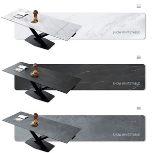 מפעל נורדי סגנון רוק למעלה פנל שולחנות להארכה ארוחת ערב שולחן מתקפל כיכר 6 מושבית אוכל שולחנות סט יוקרה - Product Image 5