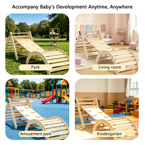 Estructura de Escalada de Madera Montessori con Rampa, Triángulo de Escalada Transformable, Escalador Infantil de Madera - Product Image 4