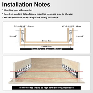 Công nghiệp RV RUNNERS đường sắt với 12-60 inch Side mount Ball Bearing cho nhà bếp sử dụng - Product Image 3