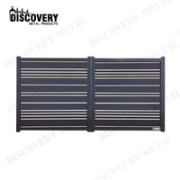 Nouvelle porte battante en aluminium allée portail gris moderne porte battante électrique Double portes coulissantes pour maison de banlieue