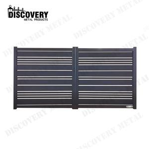 Nouvelle porte battante en aluminium allée <span class=keywords><strong>portail</strong></span> gris moderne porte battante électrique Double portes coulissantes pour maison de banlieue - Product Image 3