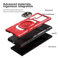 Étuis magnétiques forts pour Samsung Galaxy S25 Ultra Plus avec anneau support antichoc béquille Protection couverture de téléphone portable