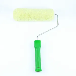 9 Inch Brush For Wall Repair Roller Light Green Cover Four Tendon Replacement Red Plastic Handle Paint Refillable Roller Brush