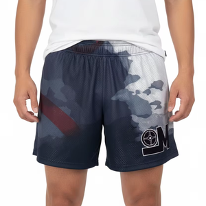 Shorts de basketball mi-longs unisexe sur mesure, style américain, en maille large, tendance, en soie glacée tricotée, pour l'été - Product Image 1