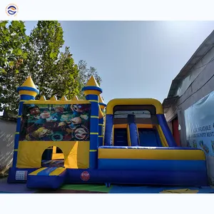 Huge Inflatable Trampoline Nhảy Lâu Đài Bouncy Bounce House Combo Slide Đối Với Đảng
