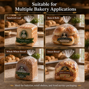Sacs à pain en LDPE transparent micro-perforés imprimés sur mesure, emballages en plastique pour boulangerie et supermarché - Product Image 4