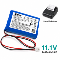 Batterie Li-ion 11,1 V 2600 mAh en gros, pack 18650 3S1P, usine OEM avec certification UN38.3 pour imprimante d'étiquettes thermiques et imprimante de factures PDV