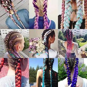 Extensions de <span class=keywords><strong>cheveux</strong></span> synthétiques africains Yun Hair Jumbo Braiding pré-étirées, longueur de 24 à 82 pouces, emballage personnalisable - Product Image 6