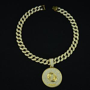 PD3080-3093 i <span class=keywords><strong>segni</strong></span> dello zodiaco ciondolo con catena cubana 15mm di larghezza colore oro materiale in lega GEMINI cancro acquario PISCES - Product Image 4