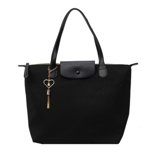 Bolso Tote de Nylon con Cremallera Mediana, Gran Capacidad, Casual, Simple, de Viaje, Moderno, para el Trabajo, Texturizado, para Llevar Bajo el Brazo o al Hombro - Product Image 5