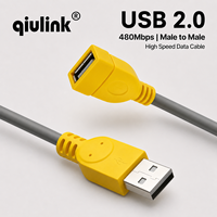 Cable de Extensión USB 2.0 Qiulink, Macho a Hembra, 480 Mbps, Cable de Sincronización de Datos de Alta Velocidad para PC, Portátil, Ratón, Teclado, Unidad Flash USB