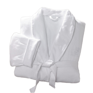 Accappatoio Rettangolare in Puro Cotone a Nido d'Ape ad Asciugatura Rapida per Adulti, Qualità Alberghiera, Tinta Unita, con Logo, Lungo, per Primavera, Spiaggia, Viaggi, Casa - Product Image 2
