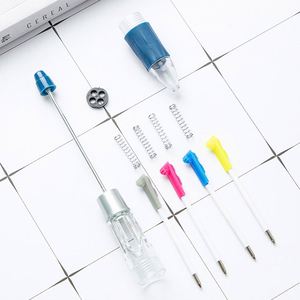Bolígrafo de 4 colores con cuentas DIY - Lindos marcadores multicolor para estudiantes, divertidos bolígrafos de plástico con clic para tomar notas e ideas de regalos - Product Image 4