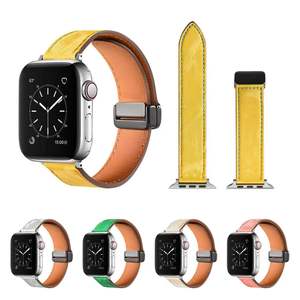 Correa de reloj inteligente con hebilla magnética de cuero de lujo para Apl IWatch Series 8 Ultra 7 6 5 Correa 49mm 45mm 41mm 44mm 40mm pulsera - Product Image 2