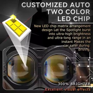 Nouveau projecteur LED 12V pour moto, puce 3570, 30W, lampe de travail bicolore, phares antibrouillard étanches pour motos et camions - Product Image 6