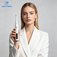 CURVY MOON Polisseur Dentaire Électrique 5 Modes, Détartreur, Plastique de Qualité Alimentaire, Brosse à Poils Souples pour Usage Domestique