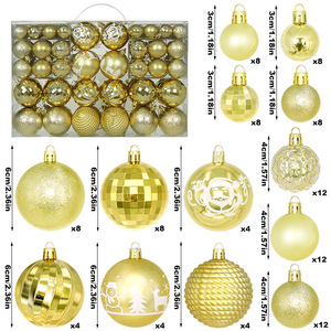 Fournitures de décoration de Noël 2024 décoration de boule de Noël 100 pièces or ornements d'arbre suspendus de Noël pendentif de fenêtre - Product Image 6