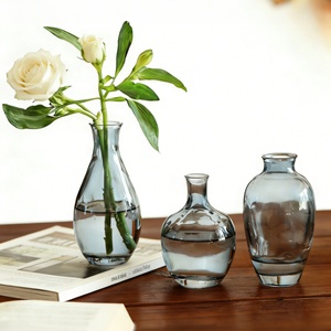 Vases en verre de style européen avec bouteille en verre coloré, coloré pour la décoration de la maison, <span class=keywords><strong>vase</strong></span> à fleurs décoratif, plante à fleurs - Product Image 5