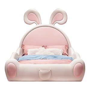 <span class=keywords><strong>Lit</strong></span> en cuir rose en forme de lapin JS Modern pour chambre de filles, cadre en bois massif et cuir microfibre, ensemble de meubles de <span class=keywords><strong>lit</strong></span> de princesse - Product Image 4