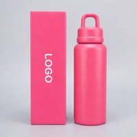 Bouteille d'eau isotherme anti-fuite de 26 oz avec couvercle à verrouillage sécurisé, fonctionnement à une main, gourde isotherme pour porte-gobelet de voiture et voyage