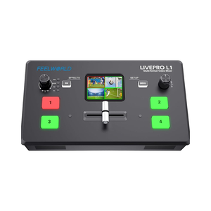 Mezclador de Video FEELWORLD <span class=keywords><strong>Livepro</strong></span> L1 V1 Ligero con Pantalla LCD de 2 Pulgadas y Conmutador Multicámara - Product Image 1