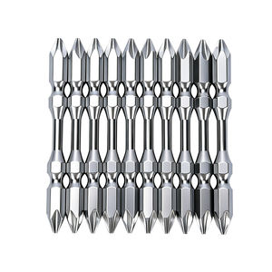 Puntas de Destornillador Phillips PH2 de Doble Extremo, 65 mm, Cromadas en Perla, S2, Antideslizantes, de Aleación Eléctrica, Magnéticas - Product Image 1