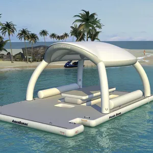 Yaz su eğlence şişme su eğlence platformu Dock şişme yüzen ada çadır