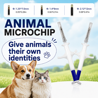 Micro-puces transpondeurs RFID injectables pour animaux de compagnie, étanches, avec puce EM4305 FDX-B 134,2 kHz, 15 chiffres, en bioglass, marque OEM