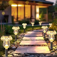 Lampe LED solaire en forme de champignon IP67 avec détecteur de mouvement, résistante à l'eau, éclairage extérieur pour jardin, cour, paysage, allée, pelouse