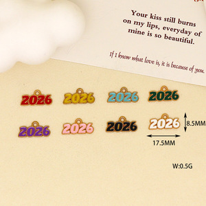 DIY合金ジュエリーオイルドロップアクセサリー2026年記念ペンダントジャンクフォンケースキーホルダーネックレスペンダントデコレーション - Product Image 4