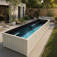 Piscine Conteneur Commerciale en Fibre de Verre de 40 pieds avec Pompe, Cadre en Acier Galvanisé, Revêtement en PRV – Vente en Gros Direct Usine