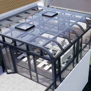 Nouvelle véranda moderne en alliage d'aluminium, taille personnalisée, isolation thermique et acoustique, installation facile, véranda en verre pour villas, jardins et cours - Product Image 1