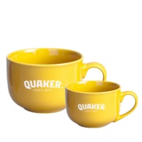 Ensemble de tasses à soupe en céramique personnalisées de 12 oz et 24 oz, grandes tasses rondes en bisque avec poignée, pour cadeaux promotionnels