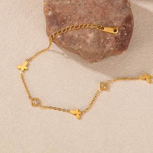 กำไลข้อมือเพทายรูปผีเสื้อคุณภาพสูงทำจากสเตนเลสสตีลเรียบง่ายทันสมัยแบบใหม่จากญี่ปุ่นและ<span class=keywords><strong>เกาหลี</strong></span> - Product Image 6