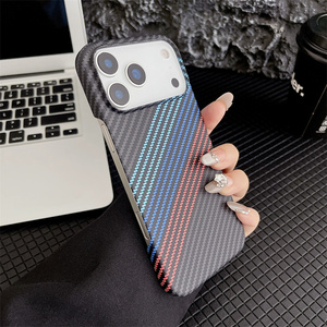 เคสโทรศัพท์มือถือลายคาร์บอนไฟเบอร์สุดเทรนดี้สำหรับ iPhone 17 Air 16 15 Pro Max ดีไซน์เนอร์ TechWoven ลายเส้น ผิวสัมผัสแบบ Double PC back cover - Product Image 5