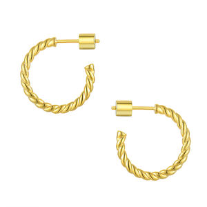 <span class=keywords><strong>Xlove</strong></span> Chris mode C forme géométrique texturé boucles d'oreilles créoles minimaliste artisanal Texture cercle Huggie boucles d'oreilles créoles - Product Image 1
