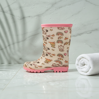 Bottes de pluie en PVC pour enfants, imprimé arc-en-ciel, imperméables, antidérapantes, chaussures de pluie pour filles